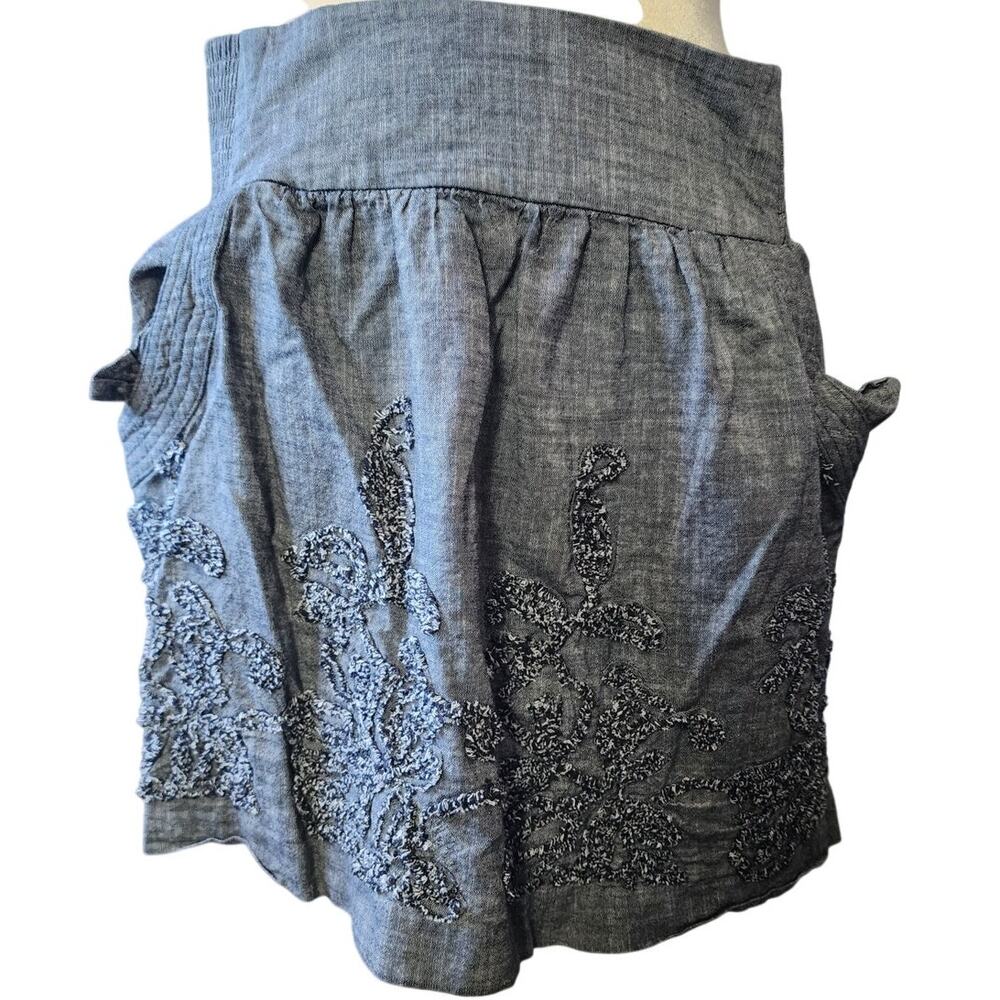 Stooshy Black Heathered Wide Elastic Waist Skirt With Front Pockets Size Medium